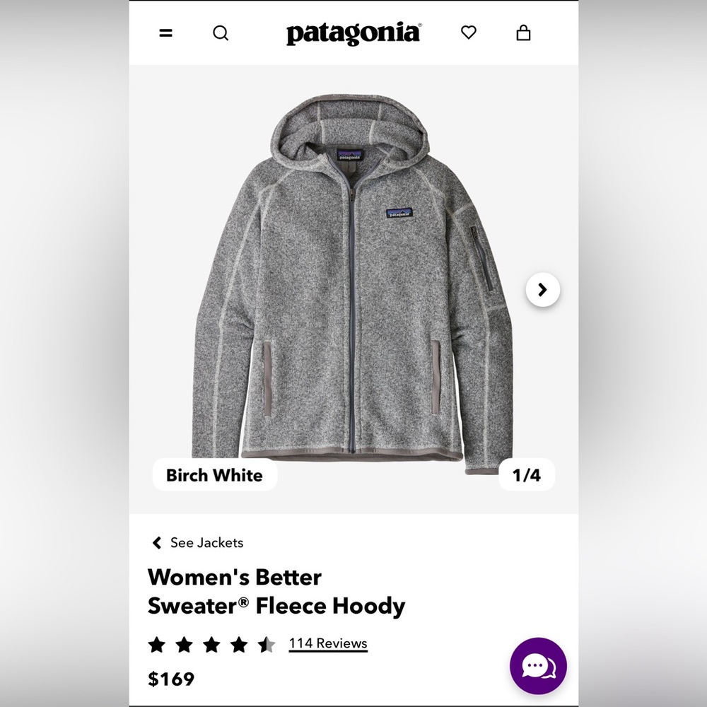 Patagonia Better Sweater zip up hoodie